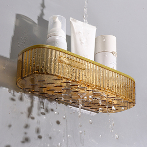 Light Luxury No-Drill <b>Wall</b>-Mounted Plastic <b>Storage</b> <b>Rack</b> for Bathroom & Kitchen Multi-Purpose Home & Hotel Organizer - Product Image 2