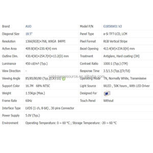 Nouvelle demande de devis d'origine Liquide de haute qualité G185XW01 VO G185XW01 V1 G185XW01 V2 G185XW01 V201 Écran LCD - Product Image 2