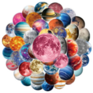 50 Piezas <span class=keywords><strong>de</strong></span> Pegatinas Decorativas Transparentes con Diseño <span class=keywords><strong>de</strong></span> Planetas y Estrellas para Libros, Botellas, Decoración, Regalo <span class=keywords><strong>de</strong></span> Astronomía - Product Image 5