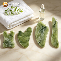 Jiwan Lejia – Outils de massage Gua Sha verts en gros, plaque de massage Gua Sha en pierre pour la beauté, Gua Sha en jade Xiuyan pas cher