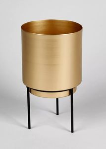 Pot de fleurs moderne en métal pour l'intérieur et l'extérieur, jardin, balcon, patio, maison et bureau, présentoir décoratif pour plantes - Product Image 1