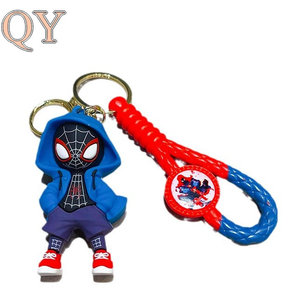 QY Web Hero Hoodie Keychain Drip Gel Superhero Pendant Cartoon <b>Key</b> <b>Ring</b> <b>Bag</b> Charm Car Hanging Gift for Couples - Product Image 2