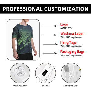 T-shirt da <span class=keywords><strong>uomo</strong></span> per maratona in poliestere 100% <span class=keywords><strong>a</strong></span> <span class=keywords><strong>rete</strong></span>, personalizzabile con logo stampato <span class=keywords><strong>a</strong></span> sublimazione, asciugatura rapida, girocollo - Product Image 2