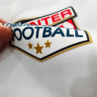 Étiquettes de transfert thermique en silicone 3D personnalisées pour maillots de football, patchs en silicone sérigraphiés, badges de logo d'équipe sportive prêts à être pressés