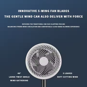 <span class=keywords><strong>Ventilateur</strong></span> de sol silencieux et économe en énergie, personnalisable, pour la circulation de l'air domestique, avec grande circulation de vent verticale et tête oscillante, double usage (<span class=keywords><strong>ventilateur</strong></span> sur pied et de table) - Product Image 5