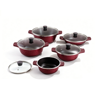 Juego de Utensilios de Cocina Antiadherentes de Aluminio Fundido a Presión, Modernos y Populares, con Mango Suave