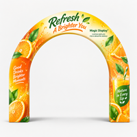 Support d'affichage portable en aluminium à structure arquée en tissu tendu, impression graphique personnalisée, pour événements extérieurs, stands publicitaires et portails de course