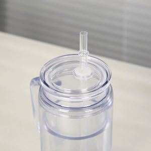 Mug à café ABS double paroi de 16 oz, forme globe, avec poignée, design moderne et simple, bouchon de paille, compatible lave-vaisselle, haute qualité, robuste, pour enfants - Product Image 4