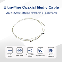 Cable Coaxial Médico Ultrafino de Baja Pérdida para Sonda de Ultrasonido, Cable de Conexión de PCBA a PCBA de 44 AWG, 50±5 Ohm, con Certificación TDR, Cable de 1M