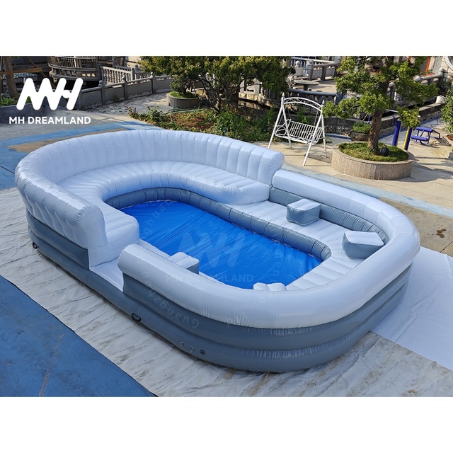 Inflatable PVC Water Floating Lounger Seats Bouncing Sofa for Pool Lake (6x4x1.2m) with Air Pump Customized Color 14 Years & up