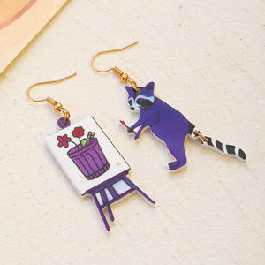 مضحك الإبداعية الاكريليك الراكون الثوم القرط المجوهرات لفتاة Y2K الملحقات شخصية الأقراط الضفدع - Product Image 6