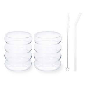 <b>Set</b> Of 2 <b>Matcha</b> <b>Tea</b> Glasses 350Cc With Straws For <b>Tea</b> Drinking - Product Image 1