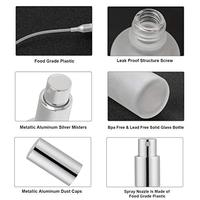 Flacon pulvérisateur vide en verre dépoli 3,4 oz, atomiseur de parfum à brume fine, anti-déversement, pour nettoyant visage et collyre