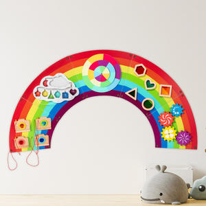 Ce Cpc 2025 classico multifunzionale parco <span class=keywords><strong>giochi</strong></span> al coperto Puzzle Board grande arcobaleno in legno <span class=keywords><strong>giochi</strong></span> da parete per bambini educativi - Product Image 1