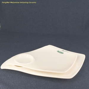 Nhà máy bán Chất lượng cao thân thiện với môi melamine Dinner tấm với lưới thiết kế cho nhà hàng và khách sạn thiết lập - Product Image 2