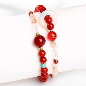 Vòng đeo tay bổ sung thiếu năm yếu tố, vàng, gỗ, nước, lửa, đất, Phong cách Trung Quốc, năm hướng của các vị thần giàu có - Product Image 3