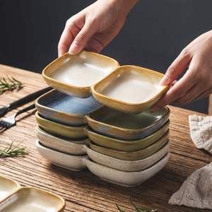 Japanese Ceramic Snack Sushi Dish Household Restaurant Hot Pot Dipping Dishes Rectangle Shape Two-grid Porcelain Soy <b>Sauce</b> Dish - Product Image 3