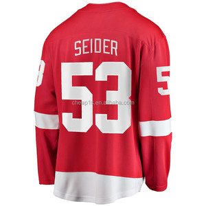 Vente en gros de maillots de hockey sur glace brodés Detroit Red Wing # 71 Dylan Larkin # 88 Patrick Kane # Uniforme de hockey Moritz Seider n°<span class=keywords><strong>53</strong></span> - Product Image 6