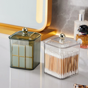 Transparent Plastic Eco-Friendly Desktop Dustproof Single Compartment Organizer for Cotton Swabs <b>Toothpicks</b> Dental Floss - Product Image 3