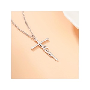 สร้อยคอจี้รูปกางเขน Lcherry Faith ทำจากสแตนเลส สไตล์ทันสมัยสำหรับผู้หญิง เครื่องประดับศาสนาคริสต์ ของขวัญวันแม่ - Product Image 4