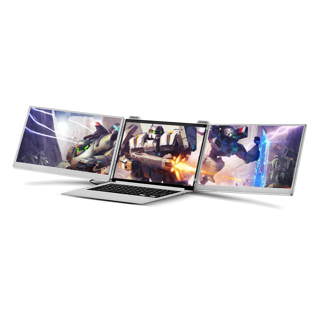 OEM ODM 14 Inch Triple Screen Portable Notebook Monitor 60Hz Refresh Rate for Entertainment