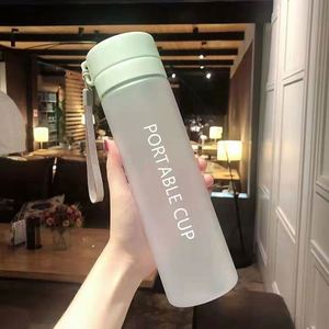 Bouteille d'eau de sport en plastique écologique mate 600/800 ml, grande capacité, pour usage extérieur, adultes, portable, bouteille de camping applicable - Product Image 2