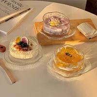 Creatieve glazen schaal in Scandinavische stijl, voor koude gerechten, fruit, soep, saus, azijn, onregelmatige vorm, eetgerei.