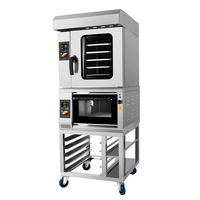 Horno de convección comercial con estante eléctrico 5 bandejas Horno de convección para panadería Horno de cubierta Piedra Pizza Pan Horno de convección