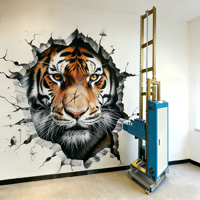 New Automatic 3D UV Vertical Wall Printer with DX7 Head-Large-Scale UV Ink Wall Printing Machine