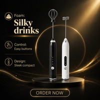 Gadget de cuisine indispensable, mixeur à main rechargeable à 3 vitesses, mousseur à lait électrique durable pour la maison et les professionnels