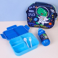 Ensemble boîte à lunch portable et gourde avec 3 compartiments, idéal pour la rentrée scolaire des enfants