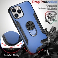 Étui de protection résistant aux chocs en TPU PC avec anneau métallique rotatif pour Samsung S21 Plus Ultra 5G S20 FE