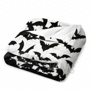 À la mode Halloween jeter canapé couverture nouvelle conception polaire flanelle noir blanc chauve-souris couvertures meilleurs cadeaux pour Halloween - Product Image 6