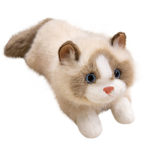 Peluche chaton réaliste qui fait des sons, rembourrée en coton PP, adorable jouet pour fille - Product Image 4