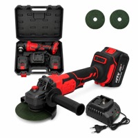Meuleuse d'angle sans fil 21V à découpe rapide, 125mm, 6500 tr/min, avec 2 batteries, chargeur et mallette pour travaux sur tôle de cuivre