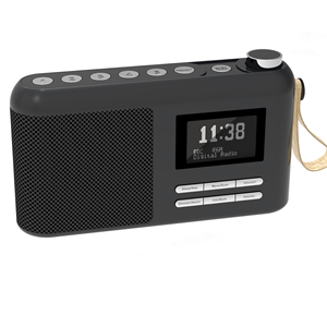 OEM LCD 디스플레이 FM DAB + 라디오 휴대용 BT 블루 치아 스피커 가죽 스트랩 - Product Image 5