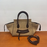 Sac fourre-tout et bandoulière de luxe léger pour femme en cuir de vachette givré 2025, avec poignée en peluche, fermeture éclair et en polyester durable imperméable