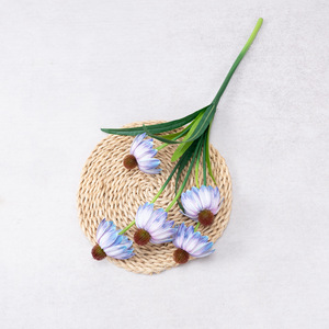 Fleurs artificielles en soie d'échinacée style cryptographique, branche unique, pour mariages, jardins, clôtures, aménagements paysagers, chambre nuptiale - Product Image 2