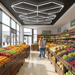 Éclairage de vitrine pour magasin d'alimentation, luminaires décoratifs pour magasin de diamants, 6500K, haute luminosité, PC, dimmable, montage à vis au plafond pour marché fermier - Product Image 1