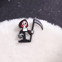Broche de esmalte de la Muerte Sinfónica de dibujos animados, insignia metálica decorativa de figura de anime creativa y cómica, para solapa, regalo de joyería de Halloween