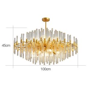 Nueva lámpara colgante moderna <span class=keywords><strong>para</strong></span> <span class=keywords><strong>escaleras</strong></span> de pasillo interior, Araña de cristal de lujo dorada moderna - Product Image 6