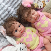 Poupées Reborn en silicone 12 pouces, fille LouLou aux cheveux bouclés, anatomiquement correctes, bouche ouverte, toucher doux pour soulager l'anxiété
