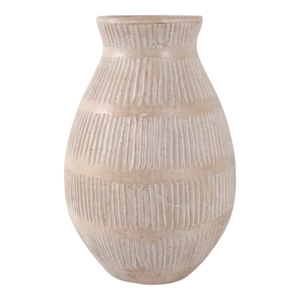 Vase à fleurs en céramique décoratif en terre cuite texturée pour salon, idéal pour fleurs fraîches ou herbe de la pampa - Product Image 4