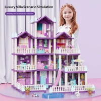 Maisonnette en plastique DIY transfrontalière pour l'assemblage de château de princesse et de villa de jouets