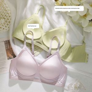 サプライヤー卸売 ワイヤーなしプッシュアップシームレスディープVネック三角ブラ スムースソフト薄型ブラレット ジェリープラスサイズ女性用ブラ - Product Image 2