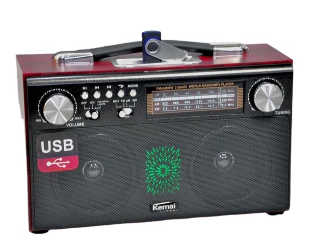 Kemai MD1702BT Wood Grain Retro Vintage Wireless Airplay Wireless Tooth Speaker High Sensitivity Antenna 3 Band Radio
