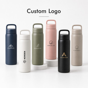 Bouteille d'eau isotherme personnalisée avec logo, 500 ml, en acier inoxydable, gourde de sport avec couvercle à poignée pour cadeaux promotionnels et événements - Product Image 2
