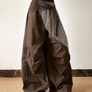 กางเกงจ็อกเกอร์ผู้หญิงสไตล์เกาหลีเอวสูงทรงขากว้างแบบม็อปสำหรับการค้าต่างประเทศ - Product Image 5