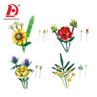 HUADA Bouquet de tournesol bloc ornement 3D plante bricolage assemblage jouets fille cadeaux fleur bloc floral jouets bricolage Bouquet briques Kit