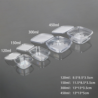 Récipient en plastique jetable Récipient inviolable à charnière transparente avec couvercle Boîte à sauce